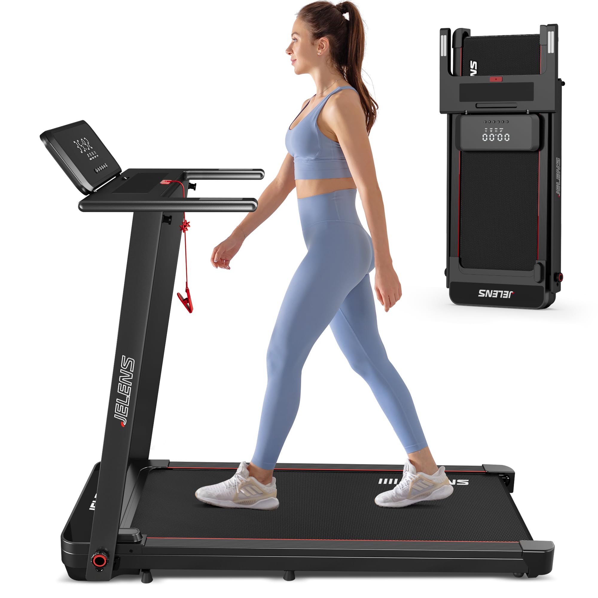 Treadmill With Desk Workstation, Walking Treadmill Pad, Portable Desk Treadmills For Home Small, Foldable Walking Pad With Handl