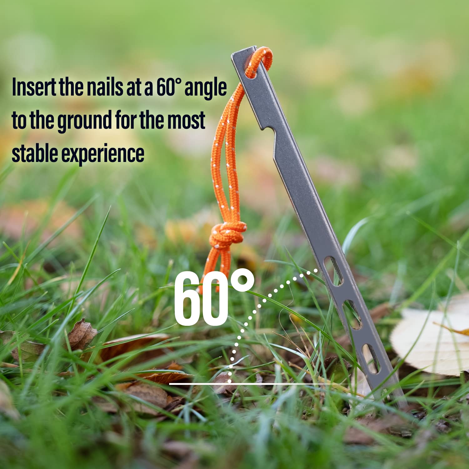 Tito 6 Pack Titanium Tent Stakes 10X10X160Mm V-Shaped Windproof Tent Nail Pegs With Carrying Pouch For Camping, Hiking, Gardenin