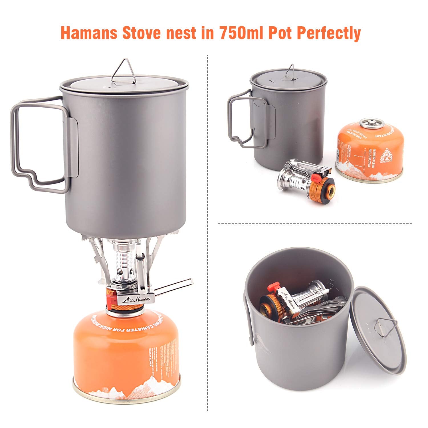 Hamans Ultralight Portable Outdoor Backpacking Stove Camping Stoves Gas Stoves With Piezo Ignition (Only Stove)