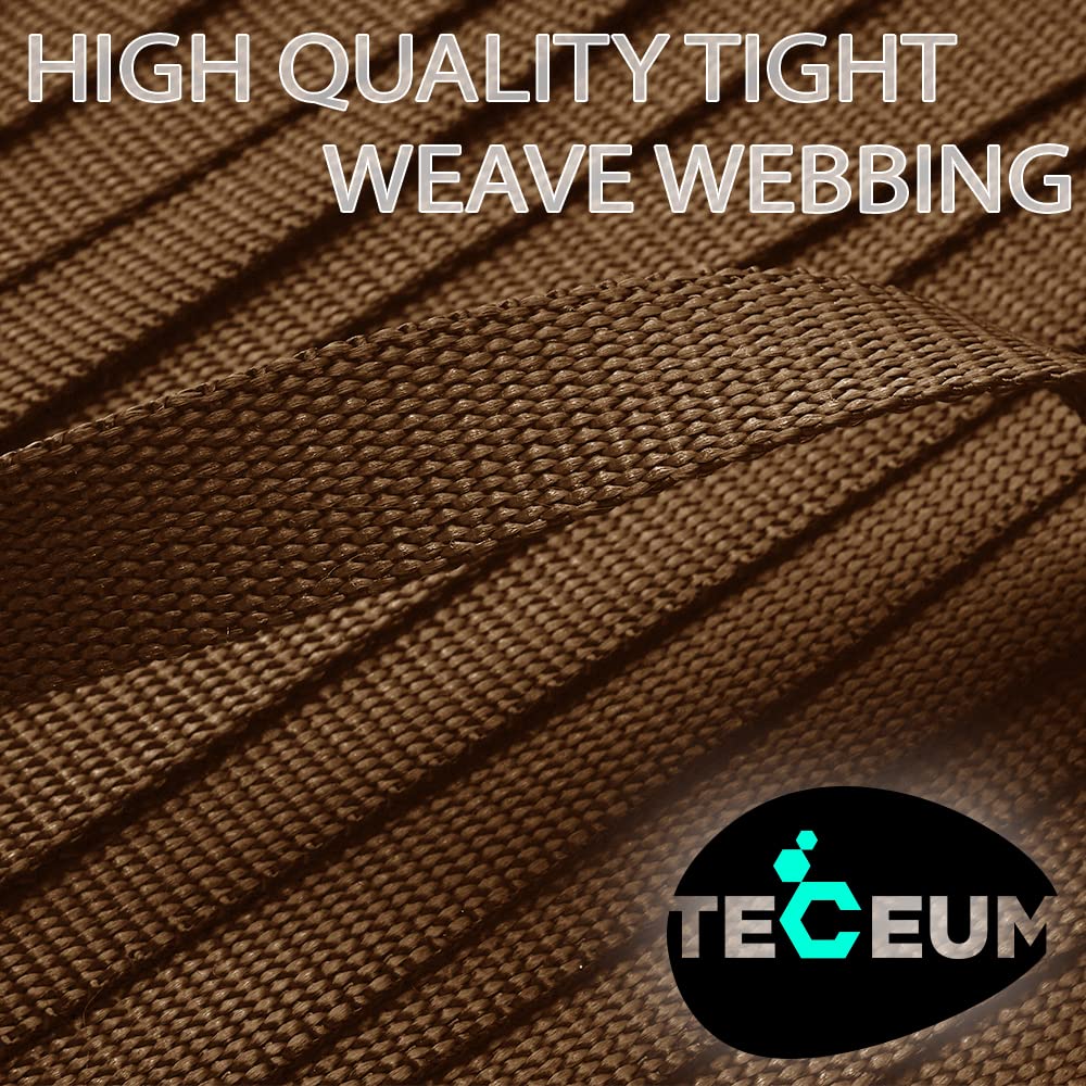 Teceum 1 Inch Webbing - Brown - 10 Yards - 1    Webbing For Climbing Outdoors Indoors Crafting Diy Nw