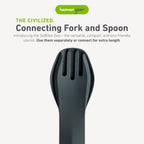 Humangear Gobites Duo | Travel & Camping Utensils | Portable & Convertible Dining Ware | Multi-Functional Spork, Gray