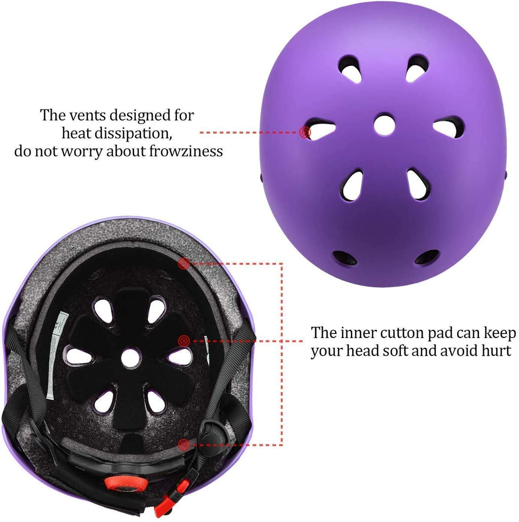 Jeefree Bike Helmet Set With Knee Pads Elbow Pads Wrist Guards,Adjustable Helmet For Toddler Kids&Youth,Bicycle Helmet Roller Sk