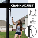 Lifetime Crank Adjust In Ground Tempered Glass Basketball Hoop, 54'', Clear