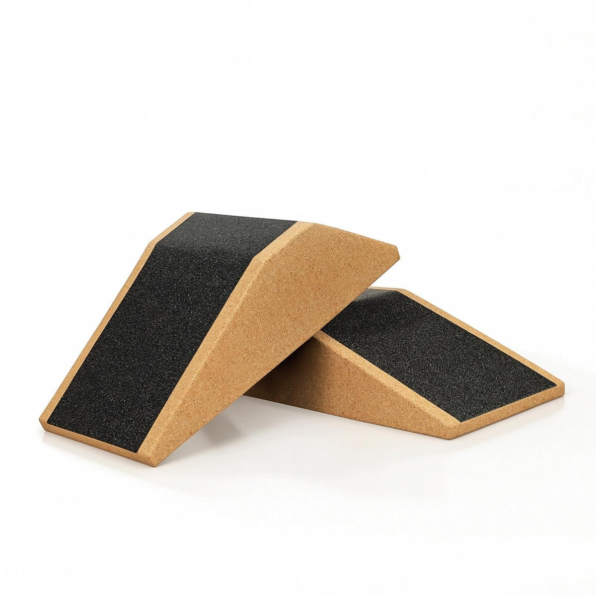 HEAVENGLOW Stretch Wedge with Storage Bag Sloped Cork Wedge Block Compact Stretching Ramp for Squats, Home Workout Sandpaper Set
