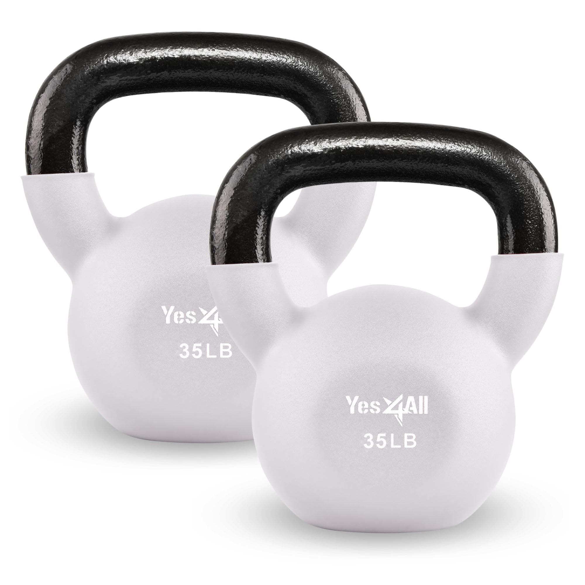 Yes4All Neoprene Coated & Kettlebell Sets - Hand Weights for Home Gym & Dumbbell Weight Set training 35lbs - Pair