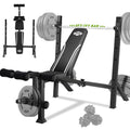 ANCHEER Foldable Weight Bench with Squat Rack Adjustable Bench Press Set for Home Gym Strength Training with Leg Developer, Weig