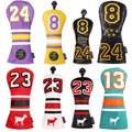 Shabier Golf Sports Style Golf Wood Club Headcover Driver Cover For Taylormade M5 M6 Driver (Black 23 Hybrid Cover)