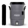 Igloo 5 Gallon Portable Sports Cooler Water Beverage Dispenser With Flat Seat Lid, Insulated Beverage Dispenser, Grey/Black