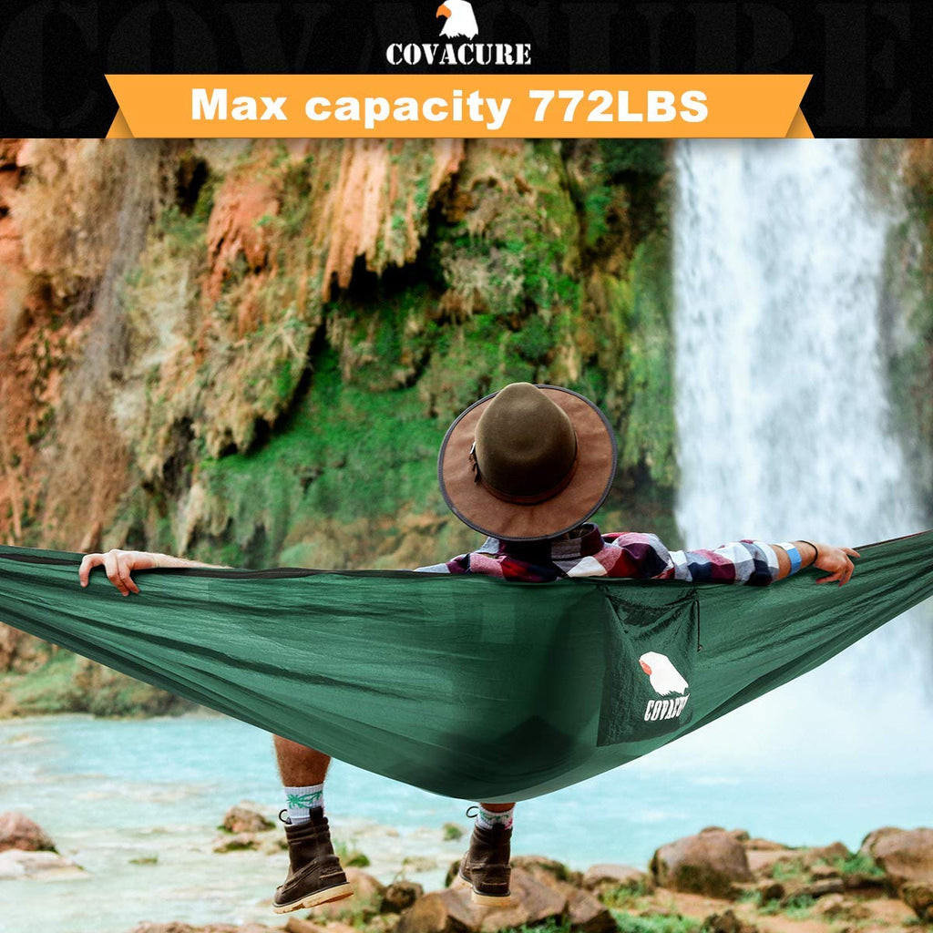 Covacure Camping Hammock - Lightweight Double Hammock, Hold Up To 772Lbs, Portable Hammocks For Indoor, Outdoor, Hiking, Camping
