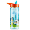 Bluey 560Ml/580Ml Plastic Water Bottle With Straw, Bpa Free, 3D Travel Reusable Bottle, Perfect For Nursery, Preschool, Sports,