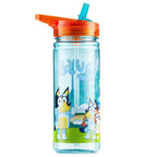 Bluey 560Ml/580Ml Plastic Water Bottle With Straw, Bpa Free, 3D Travel Reusable Bottle, Perfect For Nursery, Preschool, Sports,