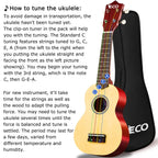 Ieco Soprano Ukulele Beginner Kit For Kids Adults 21 Inch Ukelele Wcase Strap Tuner Strings Picks (Natural)