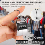 Ktrio Clicker Counter, 2 Pack Metal Tally Counter 4-Digit Number Count Clicker Counter, Pitch Counter Hand Mechanical Counters C
