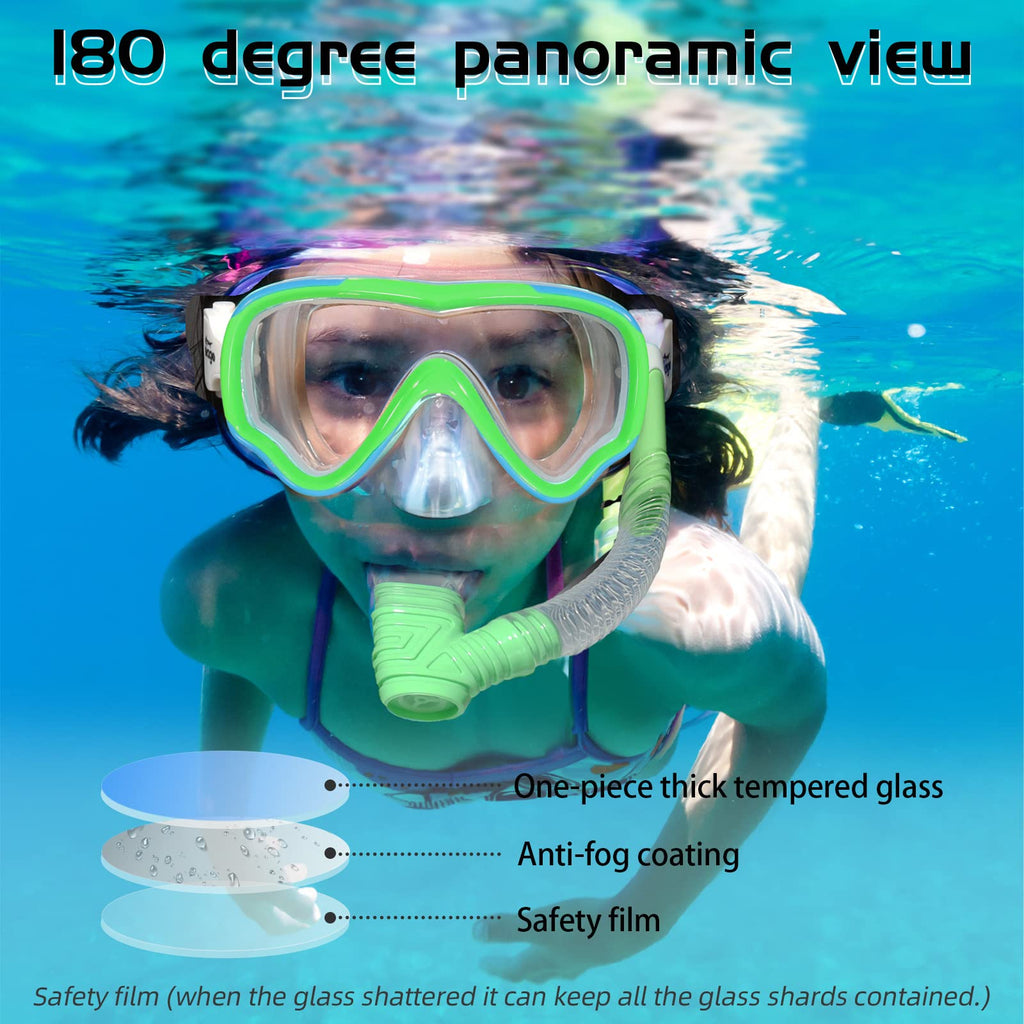 Seago Kids Swim Goggles Swimming Goggles For Kids Boys Girls Toddlers Youth 5-15 Anti-Fog 180 Clear Goggles No Leak Pool Underwa