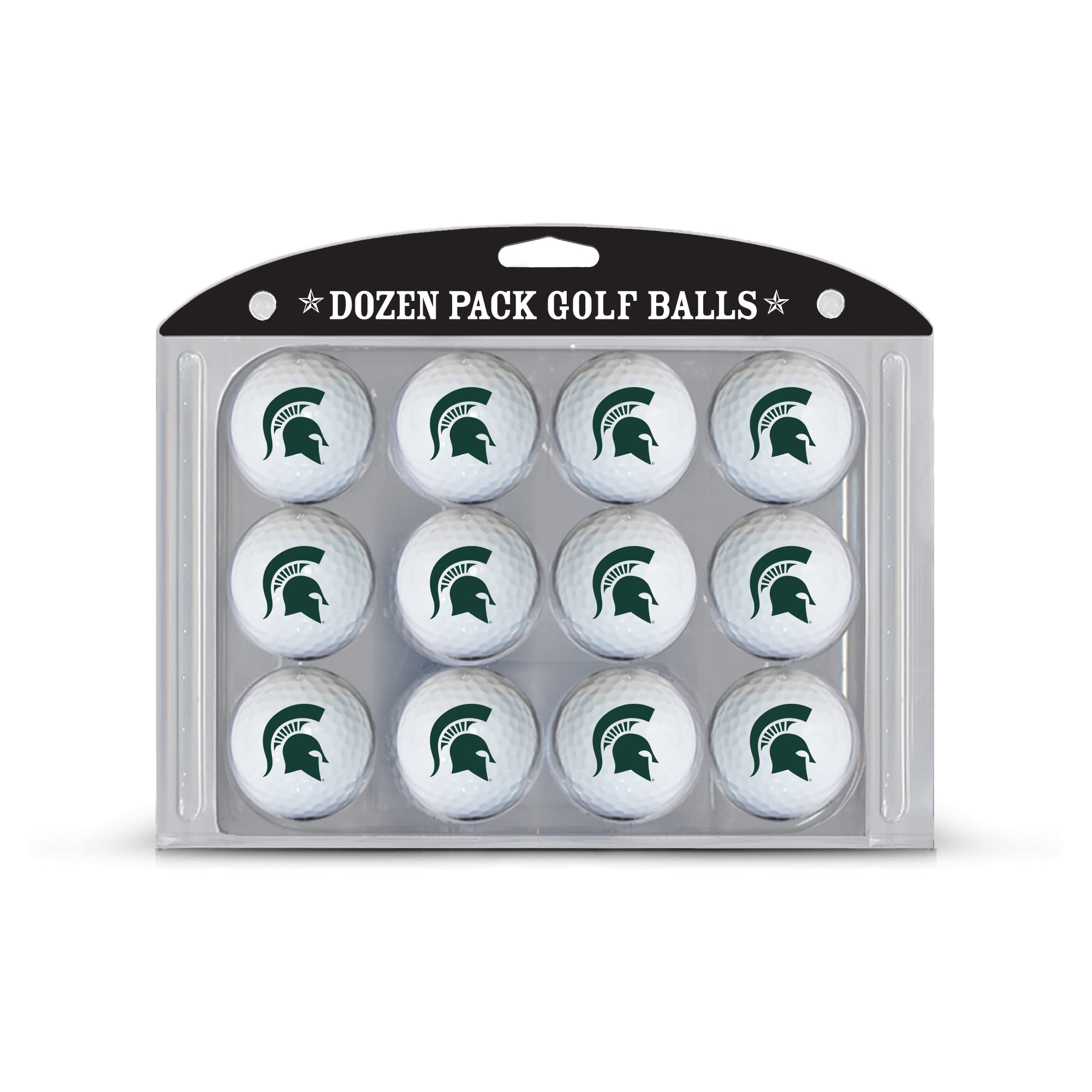 Team Golf NCAA Michigan State Spartans Golf Balls, 12 Pack Dozen Regulation Size Golf Balls, 12 Pack, Full Color Durable Team Im