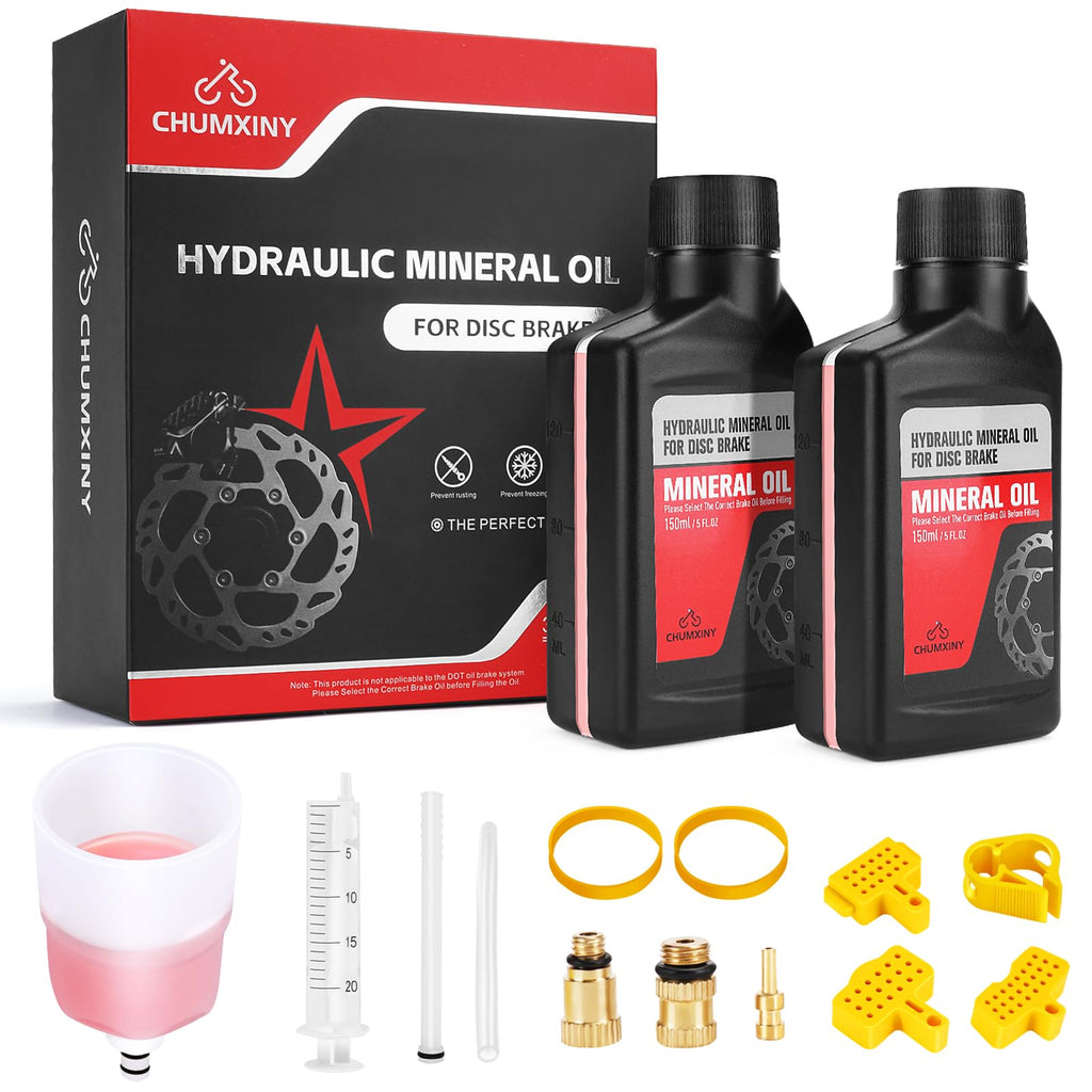 Chumxiny Brake Bleed Kit For Shimano Hydraulic Brakes, Mountain Bike Brake Bleeder Kit Including 300Ml Mineral Brake Fluid, Clea