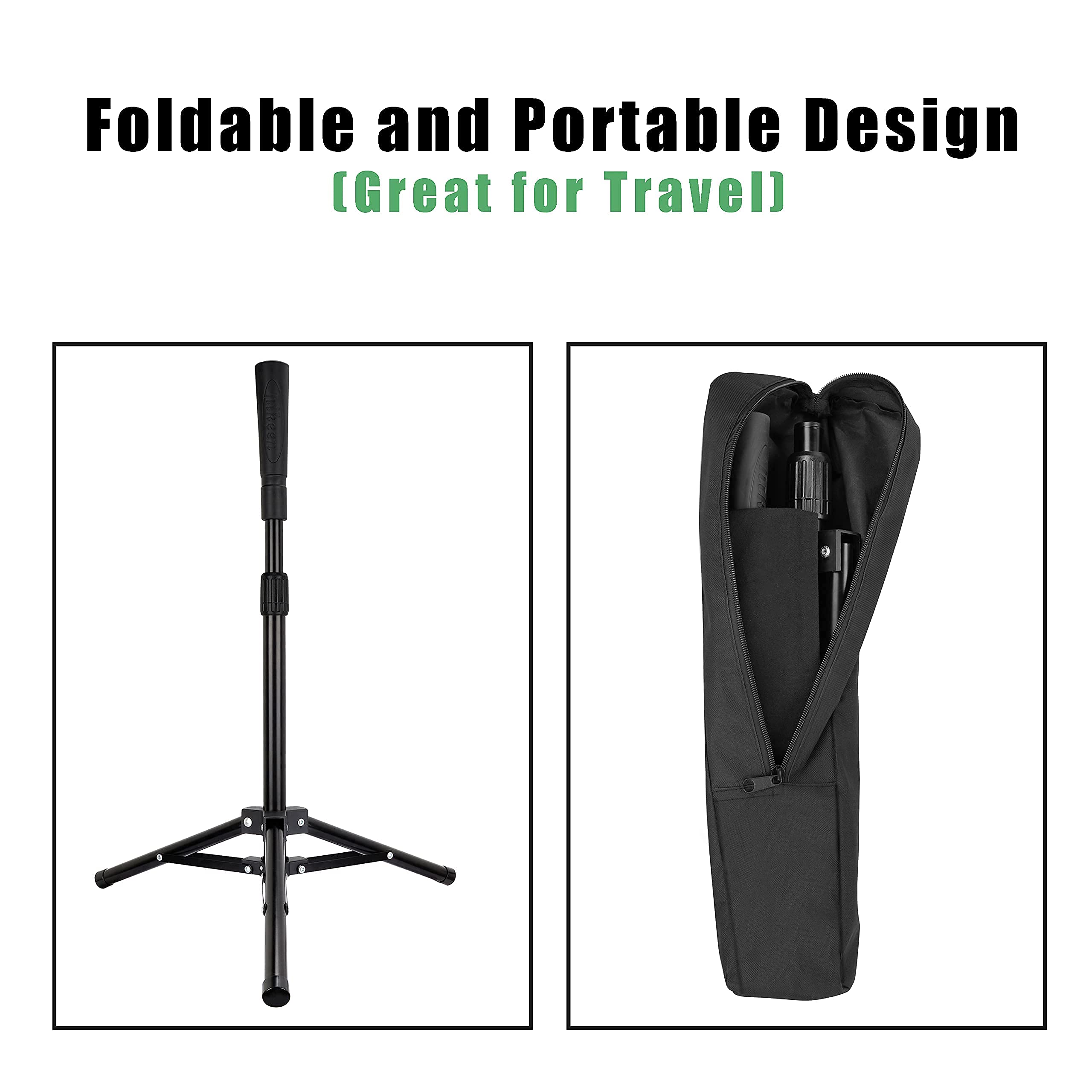 Hikeen Portable Tripod Baseball Tee Stand With Carrying Bag For Hitting, Training, And Practice