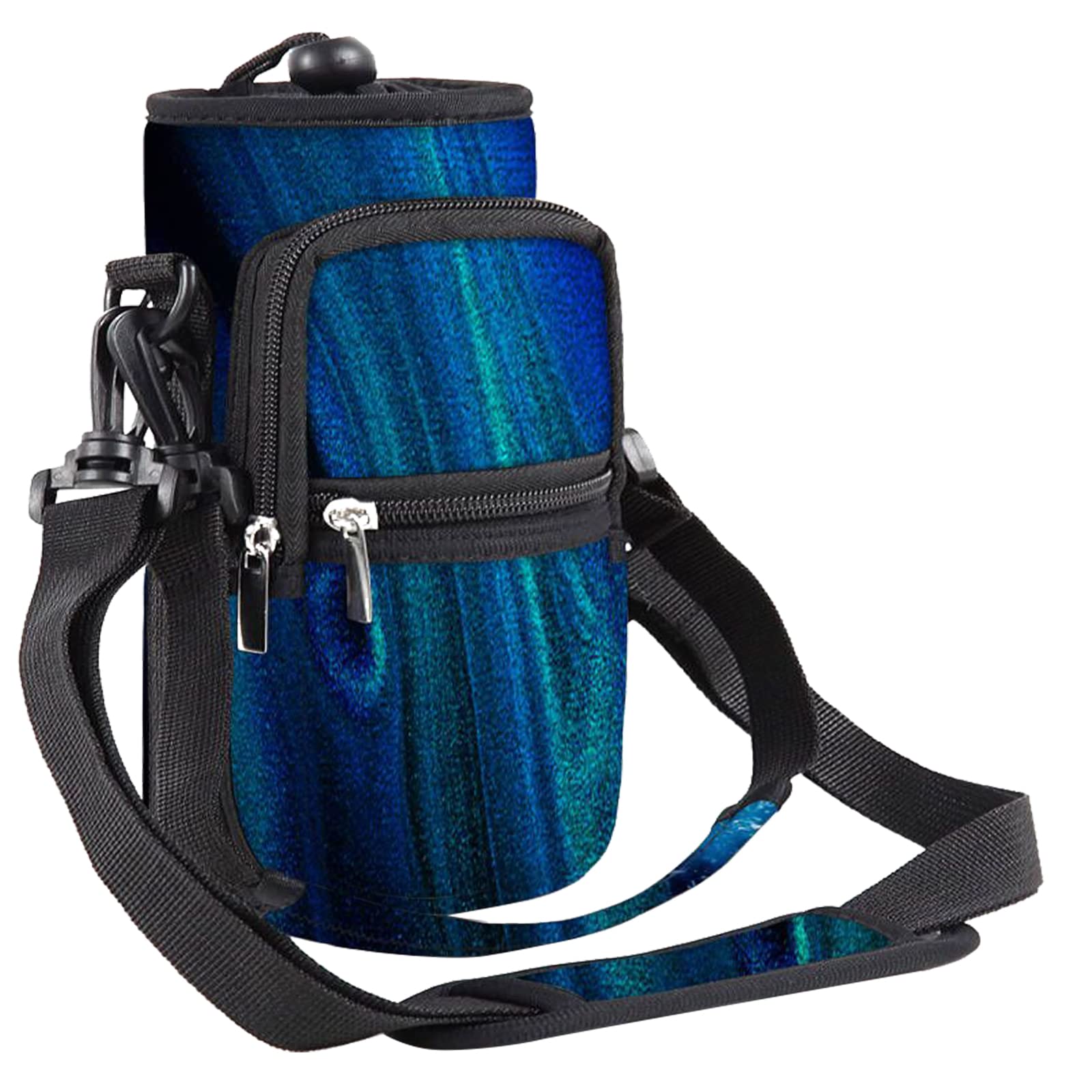 Aortdes 25/32/40/64Oz Water Bottle Bag Holder Carrier-Insulated Crossbody Sling Case Sleeve With Strap & Pockets For Men Women G