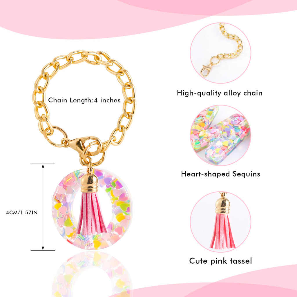 Letter Charm Accessories for Stanley Cup 1 PCS Cute Initial Keychain Handle Charm for Stanley Tumbler for Women Pink Letter O