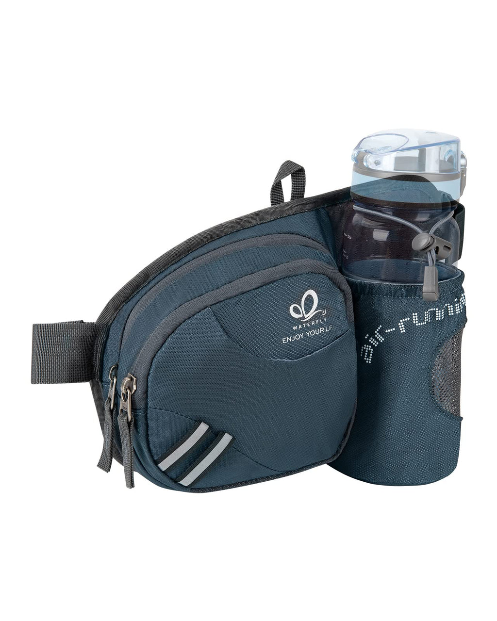 Waterfly Hiking Waist Bag Fanny Pack With Water Bottle Holder For Men Women Running & Dog Walking Can Hold Iphone8 Plus Screen S