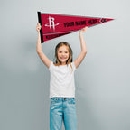 Rico Industries Nba Basketball Houston Rockets Personalized - Custom 12'' X 30'' Soft Felt Pennant - Ez To Hang
