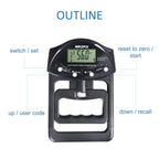 Gripx Digital Hand Dynamometer Grip Strength Measurement Meter Auto Capturing Electronic Hand Grip Power 198Lbs / 90Kgs, Black