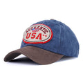 Aavjo Cotton Baseball Cap Hat Topi For Men Women L Beach Gym Cricket Sports Running Cap (Authenticusa Blue)