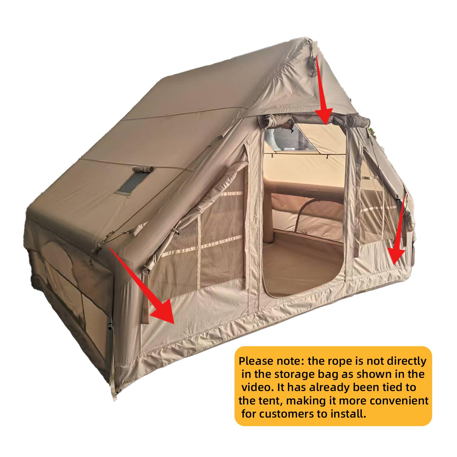 Inflatable Camping Tents With Hand Pump, Air Glamping Tents, Easy Setup Waterproof And Windproof Blow Up Tent, 4 Seasons Oxford