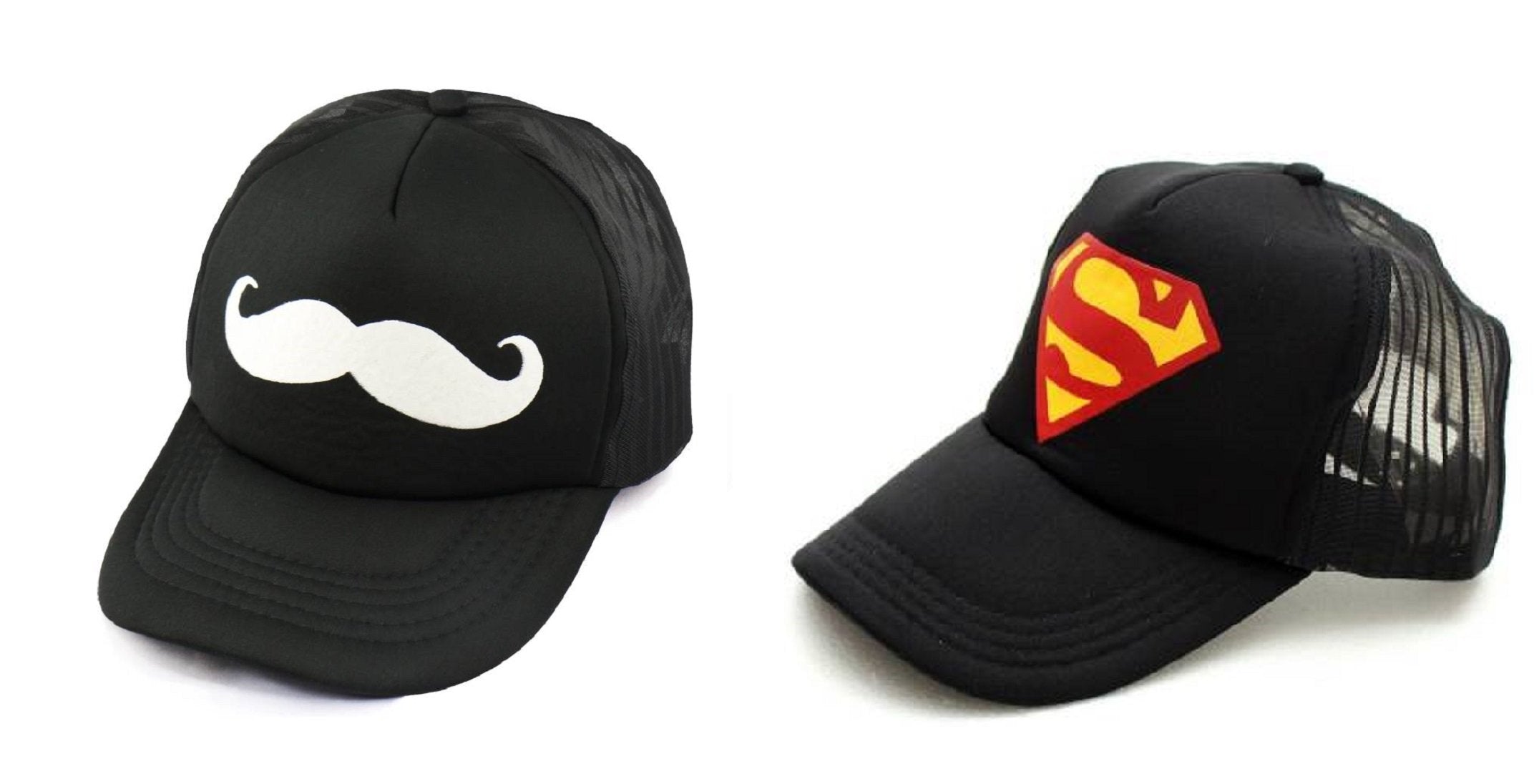Michelangelo Yellow Superman Half Net Baseball Cap And Mooch Half Net Unisex Cap Combo