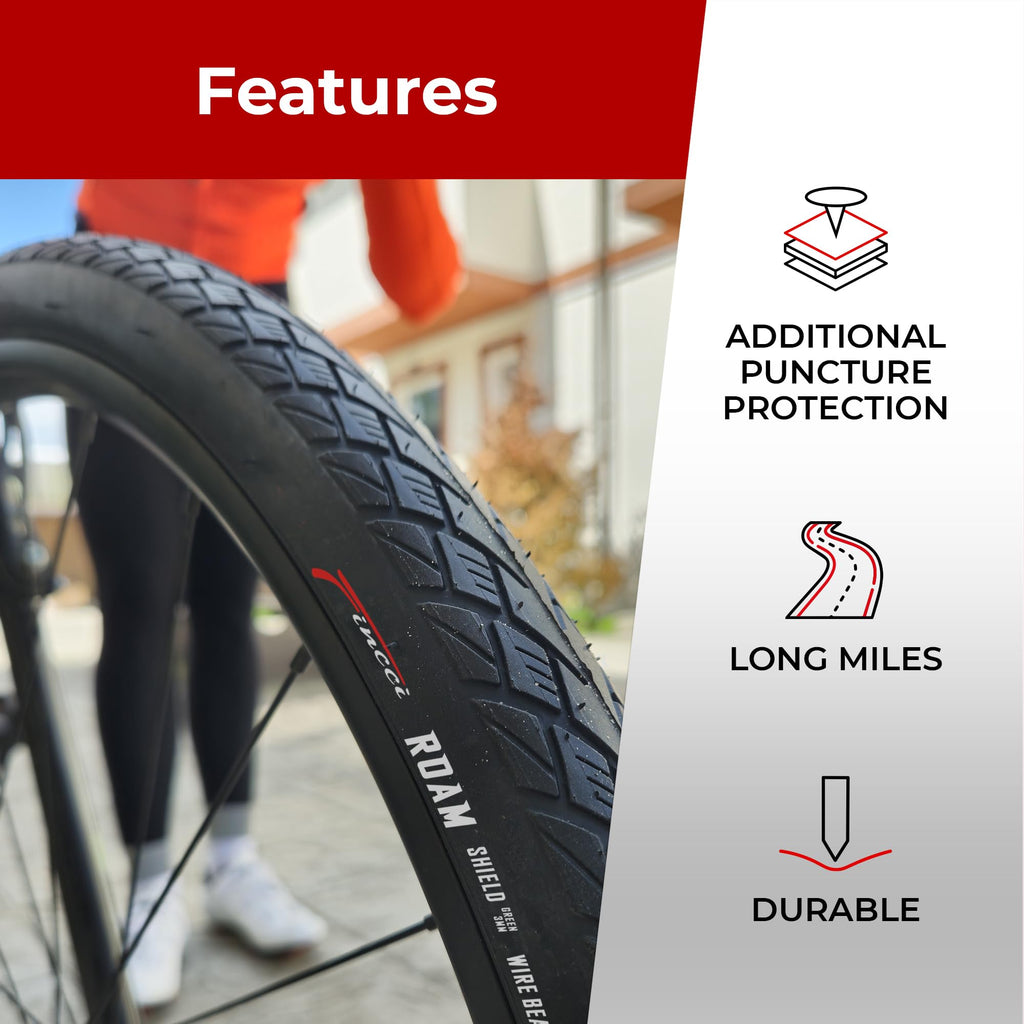 Fincci 700 X 35C Tire Foldable 37-622 With Nylon Protection For Cycle Road Mountain Mtb Hybrid Touring Electric Bike Bicycle Tir