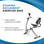 Stamina Recumbent Exercise Bike With Arm Workout - Fitness Bike With Smart Workout App - Recumbent Exercise Bike For Home Workou