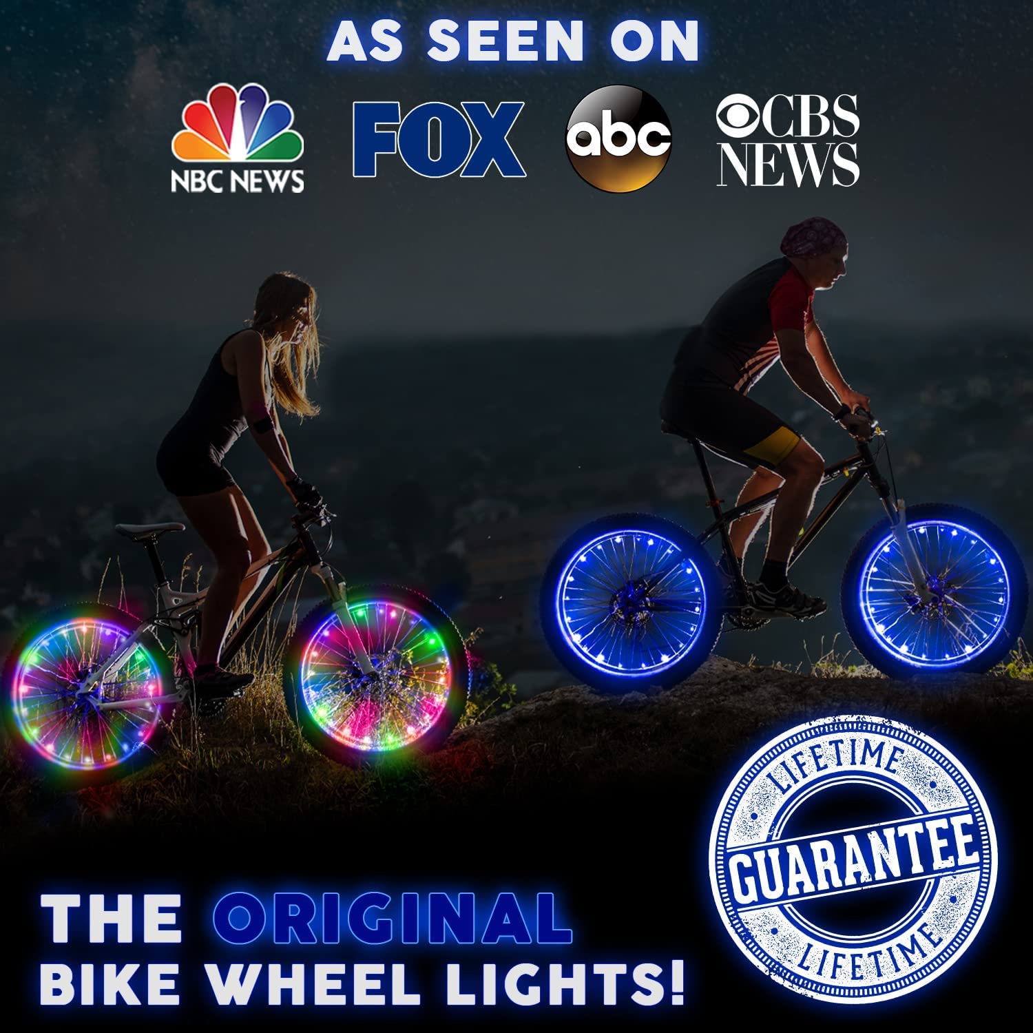Activ Life Bike Lights, Blue, 1-Tire Pack Led Bicycle Christmas Lights For Wheels With Batteries Included, Best Christmas Stocki