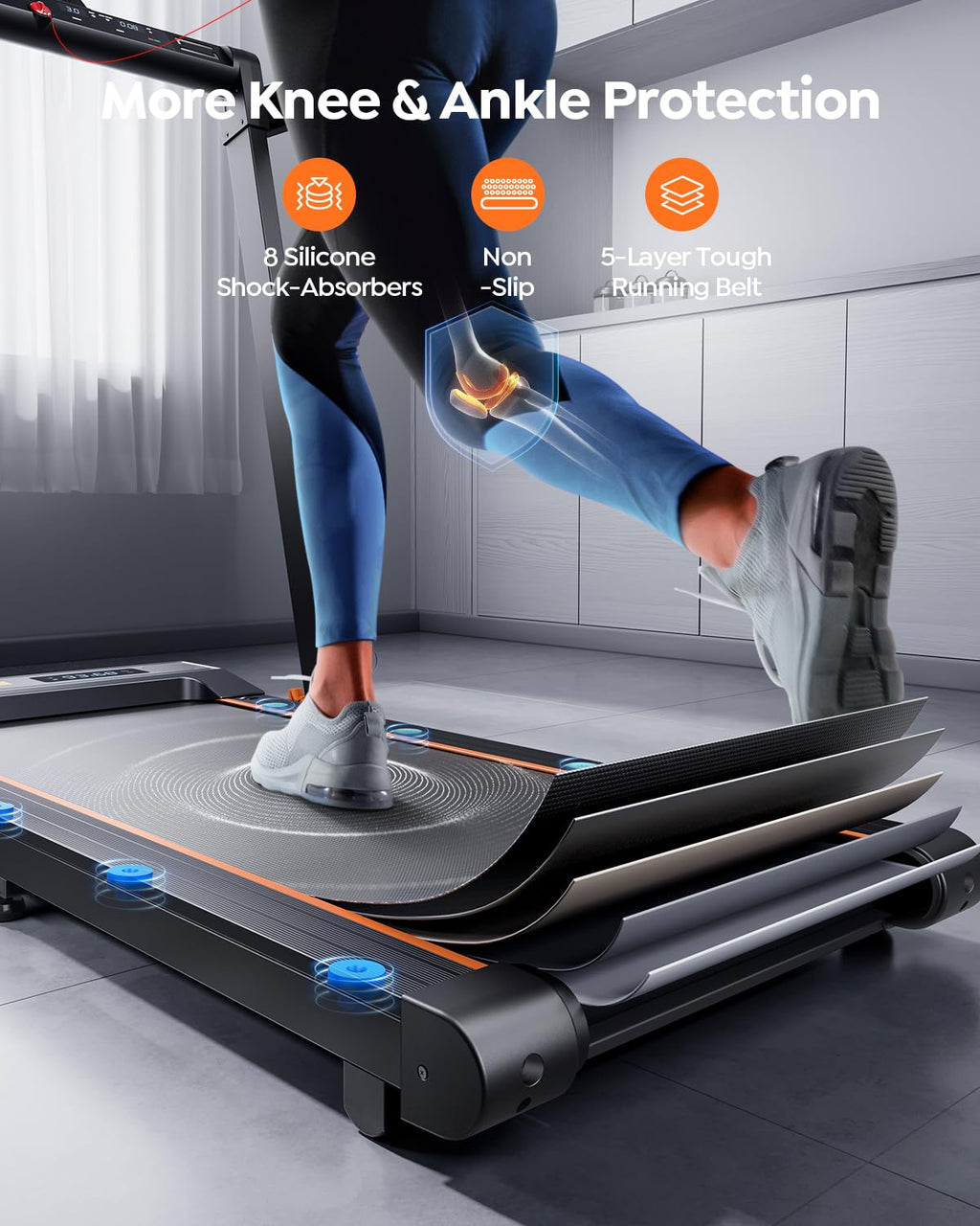 Acezoe 2 In 1 Folding Treadmills For Home Small Office, 2.5Hp Walking Pad Treadmill With Handle Bar, 300Lbs Capacity, Copmact Pr