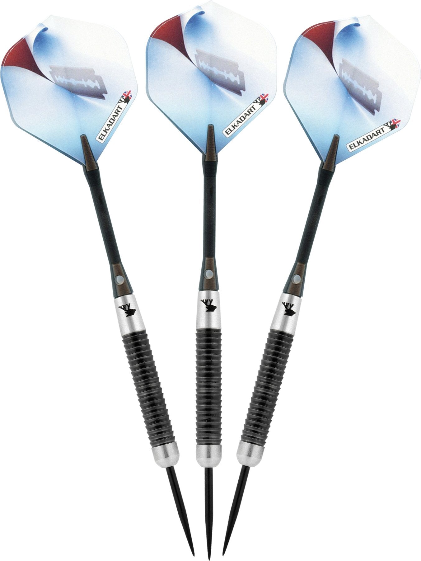 Elkadart Razor 80% Tungsten Steel Tip Darts With Storage/Travel Case, 25 Grams , White
