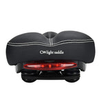 Daway Comfortable Men Women Bike Seat - C99 Soft Memory Foam Padded Wide Leather Bicycle Saddle Cushion With Taillight, Waterpro