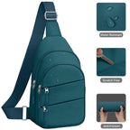 Tuwubi Crossbody Bags for Women, Sling Bag for Men, Small Hiking Backpack Anti Theft Lightweight for Outdoors Travel (M, Teal Bl
