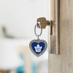 Rico Industries Nfl New York Giants Metal Rhinestone Heart Keychain