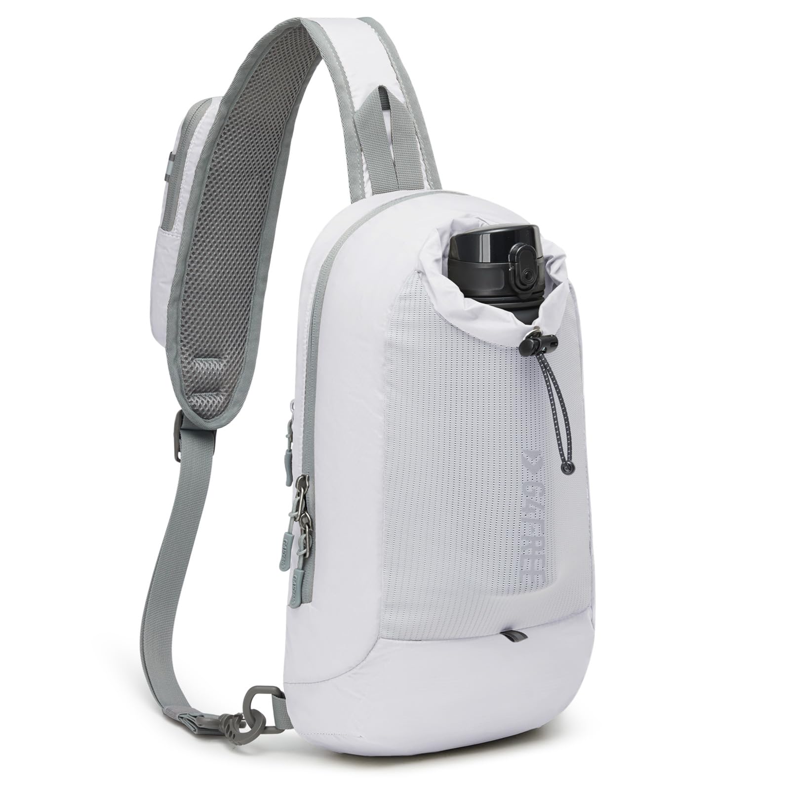 G4Free Sling Bag RFID Blocking Lightweight Crossbody Backpack Chest Shoulder Bag for Travel Sports Running Hiking (White)