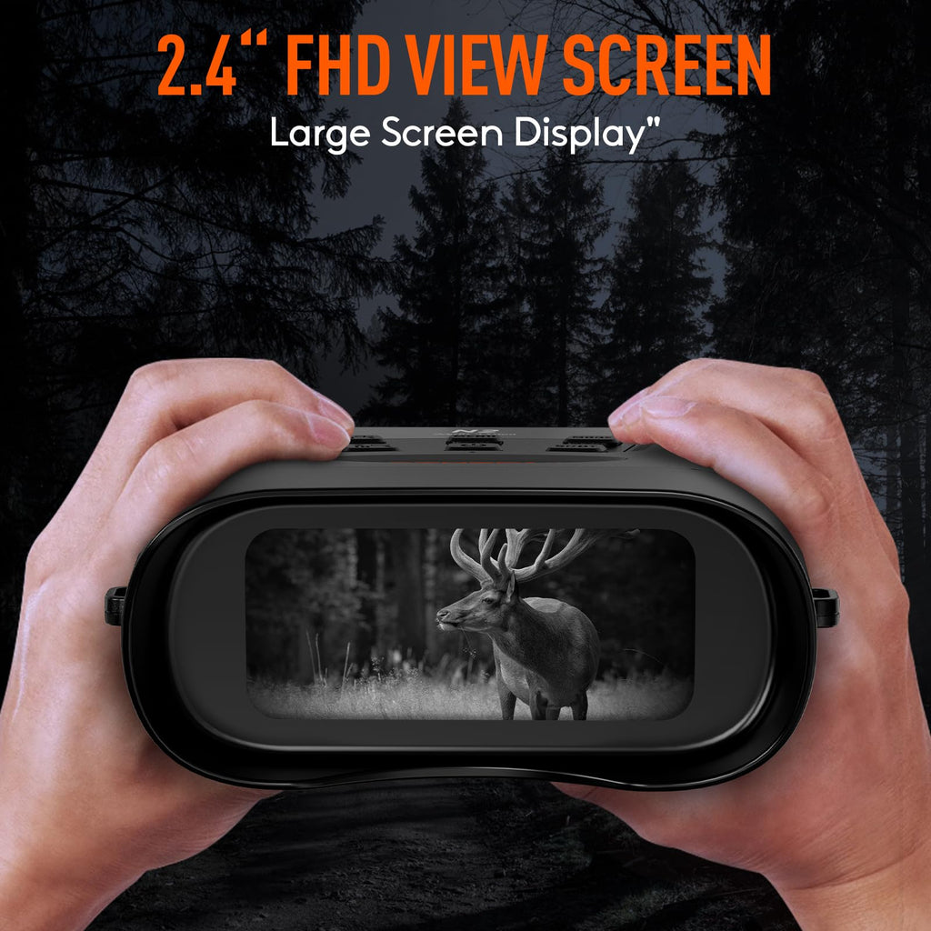Night Vision Goggles - 5K Night Vision Goggles For Adults, Rechargeable Infrared Night Binocular 5X Digital Zoom External Flashl