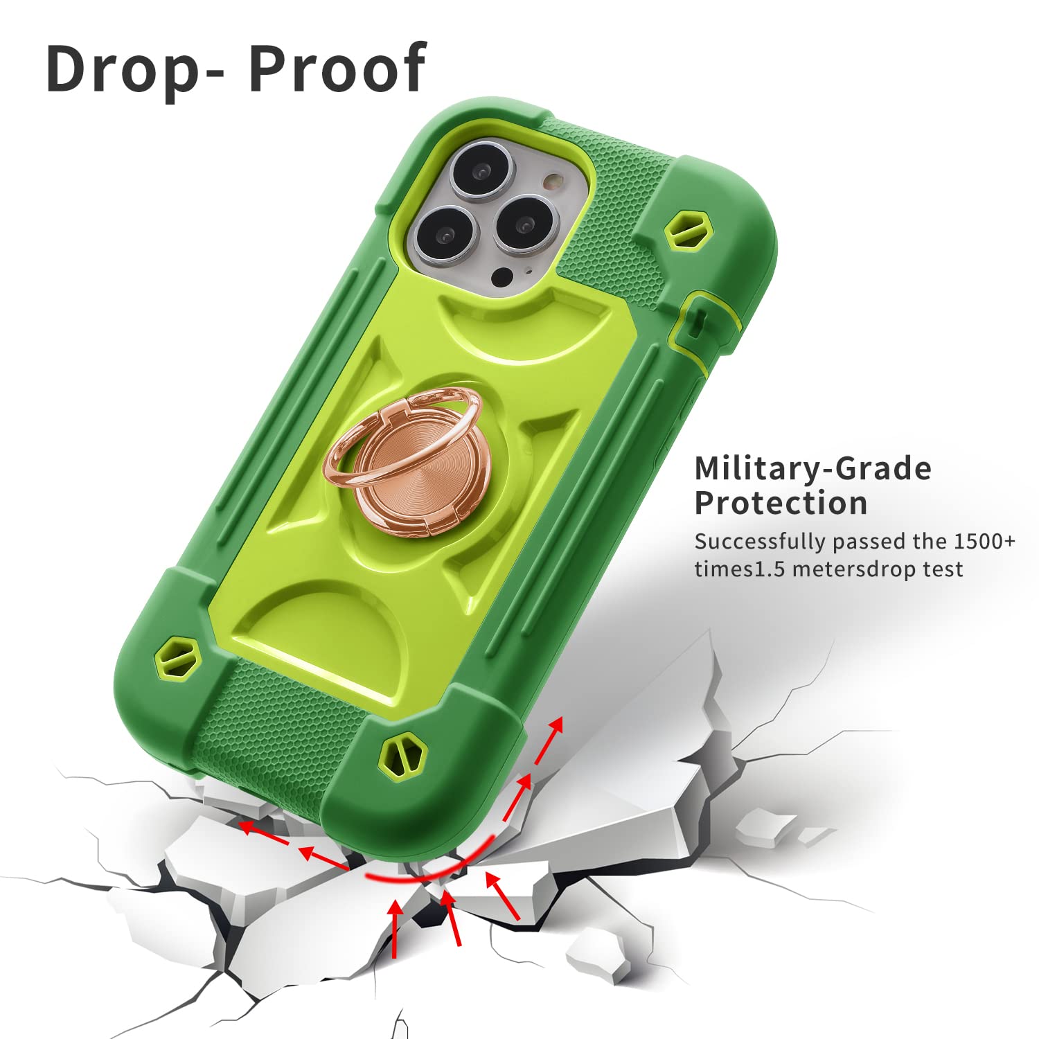 Markill Compatible With Iphone 13 Pro Max Case 67 Inch With Ring Stand, Heavy-Duty Military Grade Shockproof Phone Cover With Ma