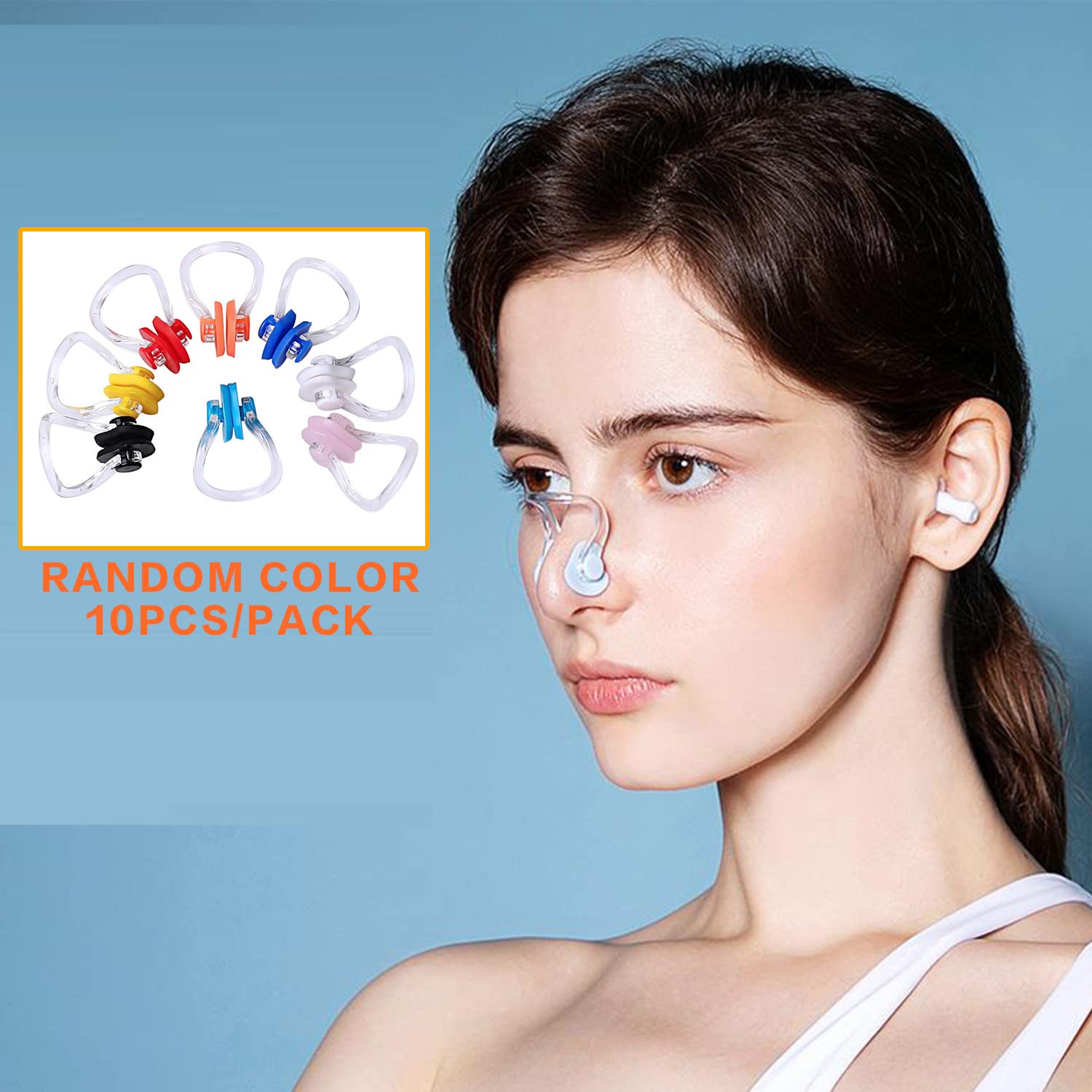 Linwnil 10Pcs Nose Clip For Swimming Nose Plugs For Kids And Adults Multi-Color