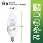6 Pack 40 Watt Candelabra Bulbs 5W Dimmable Candelabra Led Bulbs C37 E12 Base 325 Lumens,120A Beam Angle 3000K Soft White Led Ca