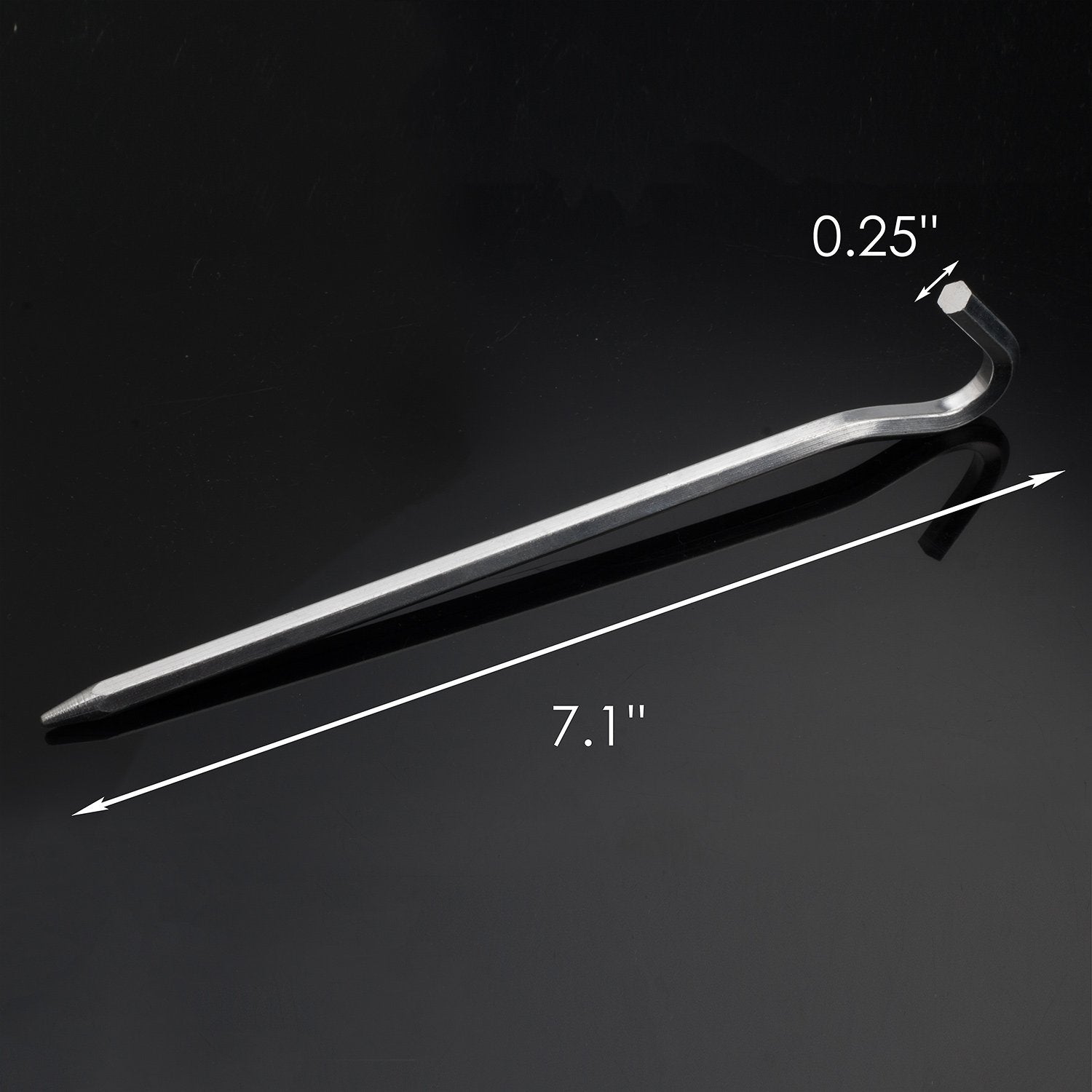 Tent Pegs - Aluminium Tent Stakes Pegs With Hook - 7 Hexagon Rod Stakes Nail Spike Garden Stakes Camping Pegs For Pitching Campi