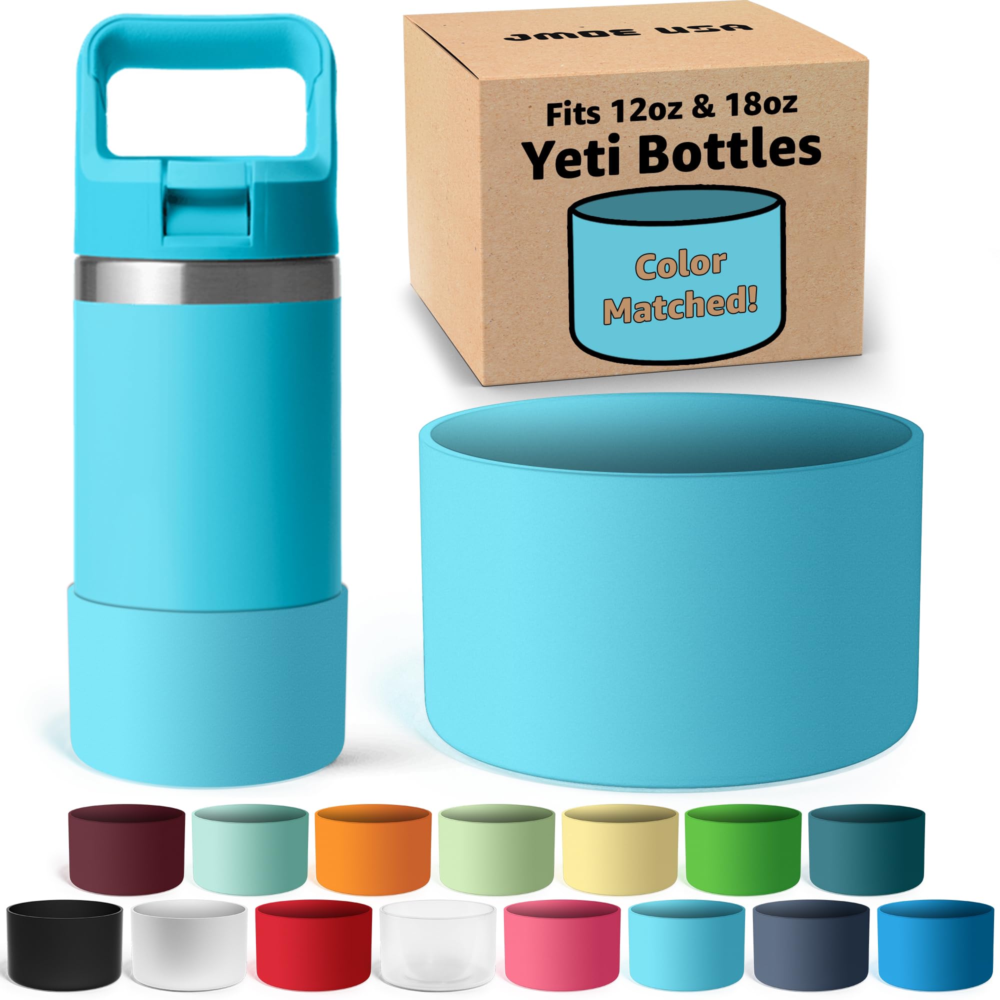 Jmoe USA Silicone Boot for Yeti Rambler Jr 12oz Bottle | 2mm Sleeve | Anti-Slip Boot | Protector for the Bottom of your Bottle |