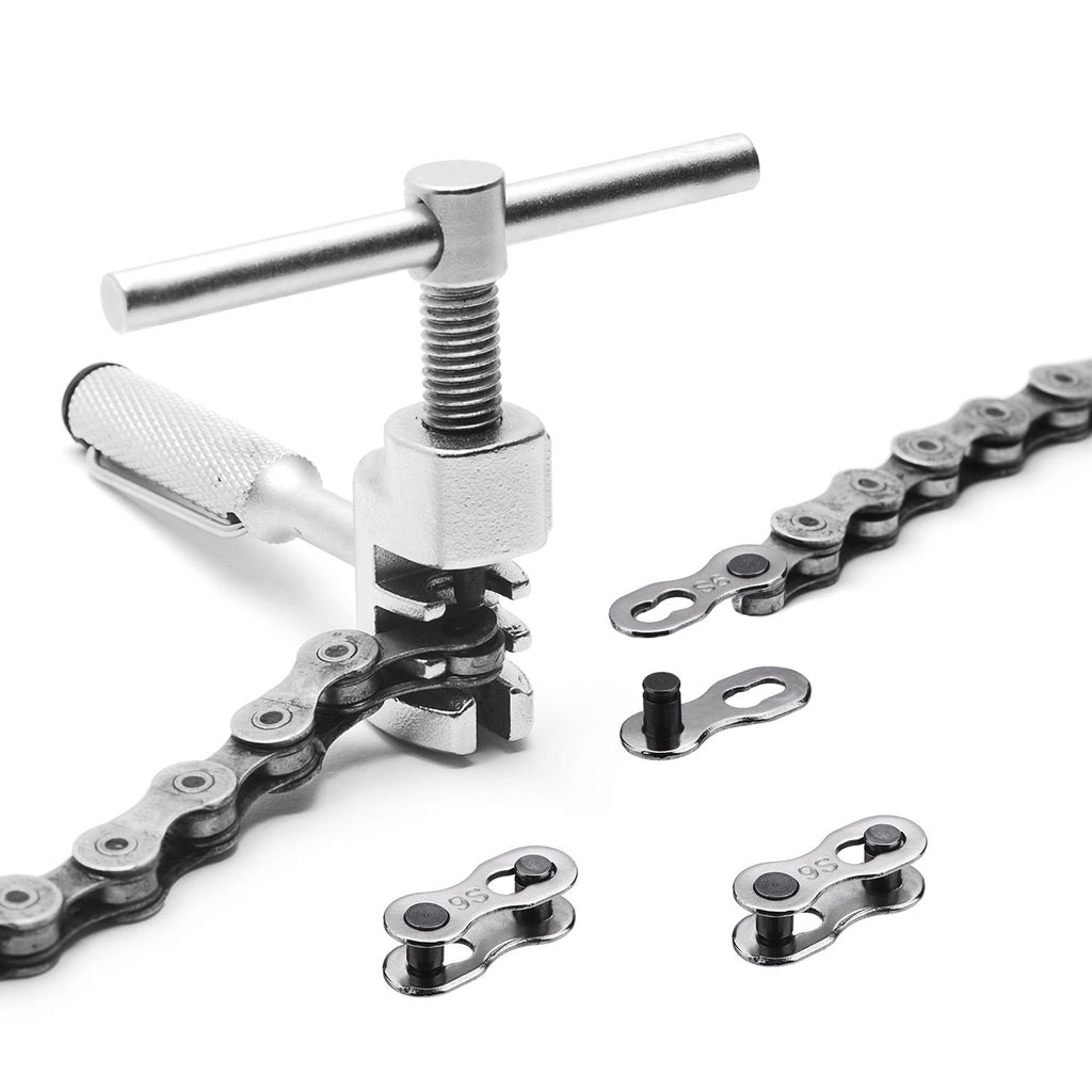 Hotop 8 Pairs Bicycle Missing Link For 6, 7, 8, 9, 10 Speed Chain, Silver, Reusable (9 Speed)