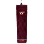 Team Golf Ncaa Virginia Tech Hokies Embroidered Golf Towel Embroidered Golf Towel, Checkered Scrubber Design, Embroidered Logo