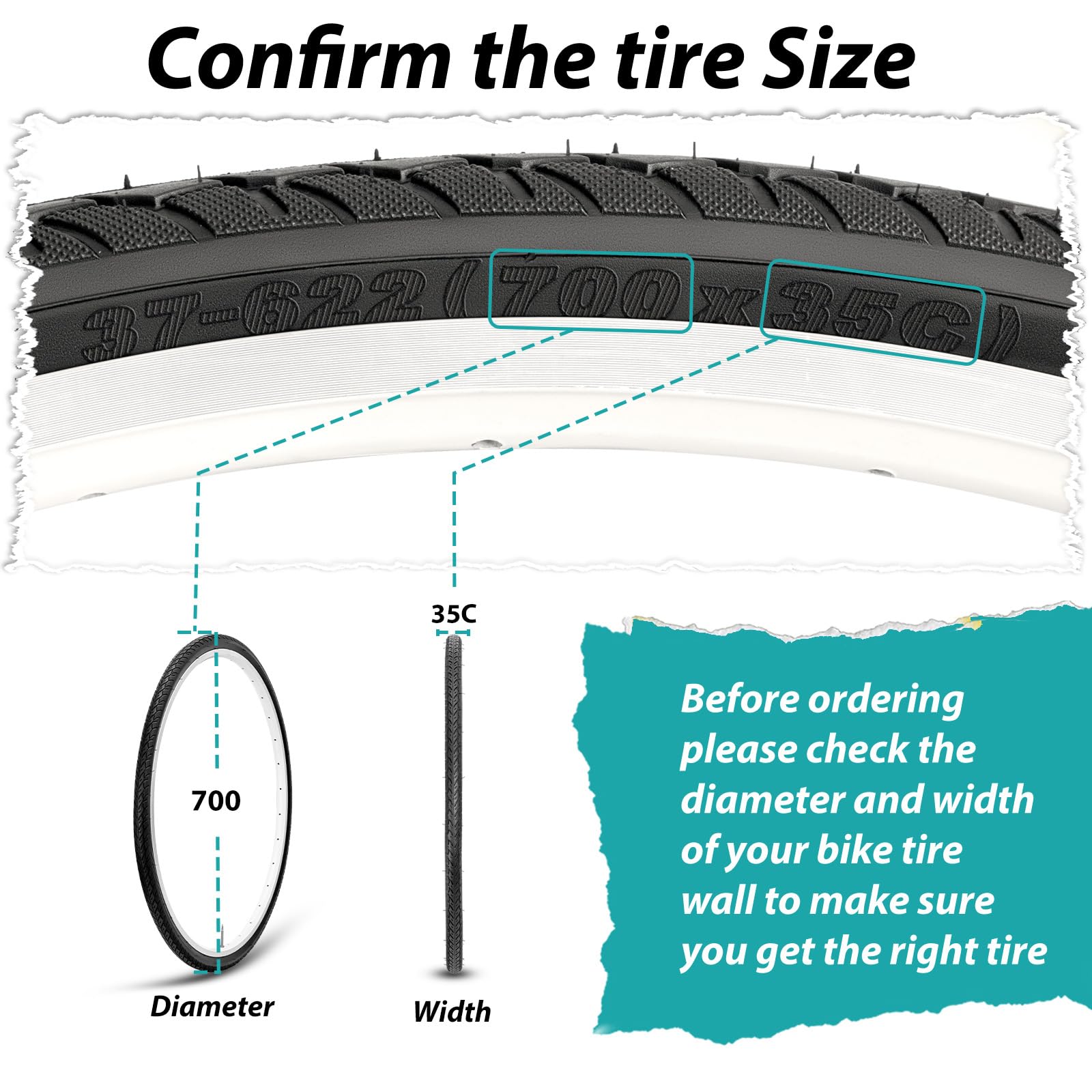 Mohegia 2 Pack Bike Tires,700X35C Folding Replacement Road Bicycle Tires