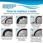 Hqrp 16'' X 1.75/1.8/1.9/1.95/2/2.1/2.125 Bike Tire Inner Rubber Interior Tube Schrader Valve For Kids, Bmx, Stroller, Cruisers,