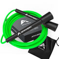 Athverv Adjustable Skipping Rope for Men, Women & Kids  Speed Jump Rope for Exercise Workout & Weight Loss (Yellow)  Handle Mat