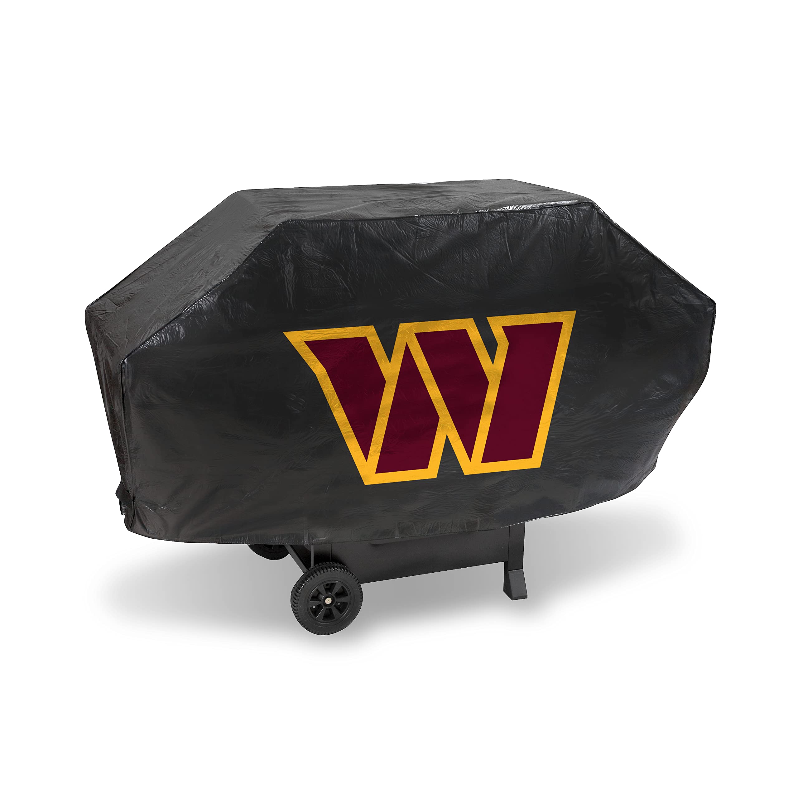 Rico Industries NFL Washington Commanders Deluxe Grill Cover Deluxe Vinyl Grill Cover - 68 Wide/Heavy Duty/hook and loop Staps